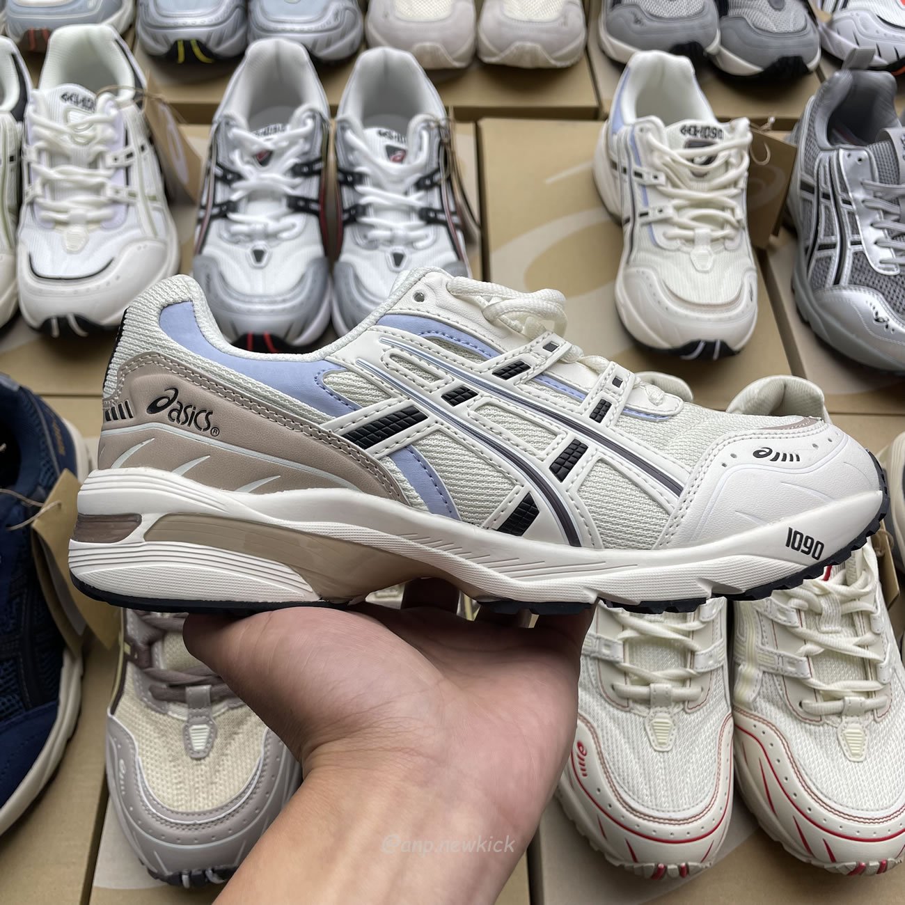 Asics Gel 1090 Grey Beige Birch French Blue White Sage Silver Cream Brown Silver Cream Gray Blue (2) - newkick.cc